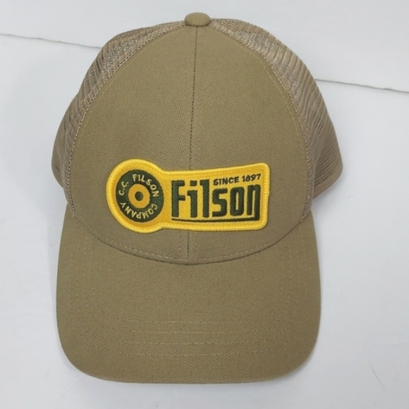 Filso Mesh Snapback Logger Trucker Hat Cap Tan Khaki - Picture 3 of 13